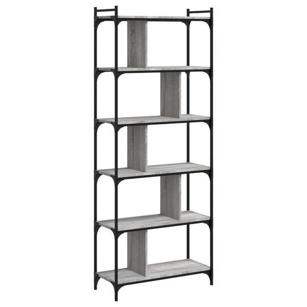 Bücherregal Grau Sonoma 76x32x192 cm