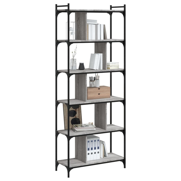 Bücherregal Grau Sonoma 76x32x192 cm