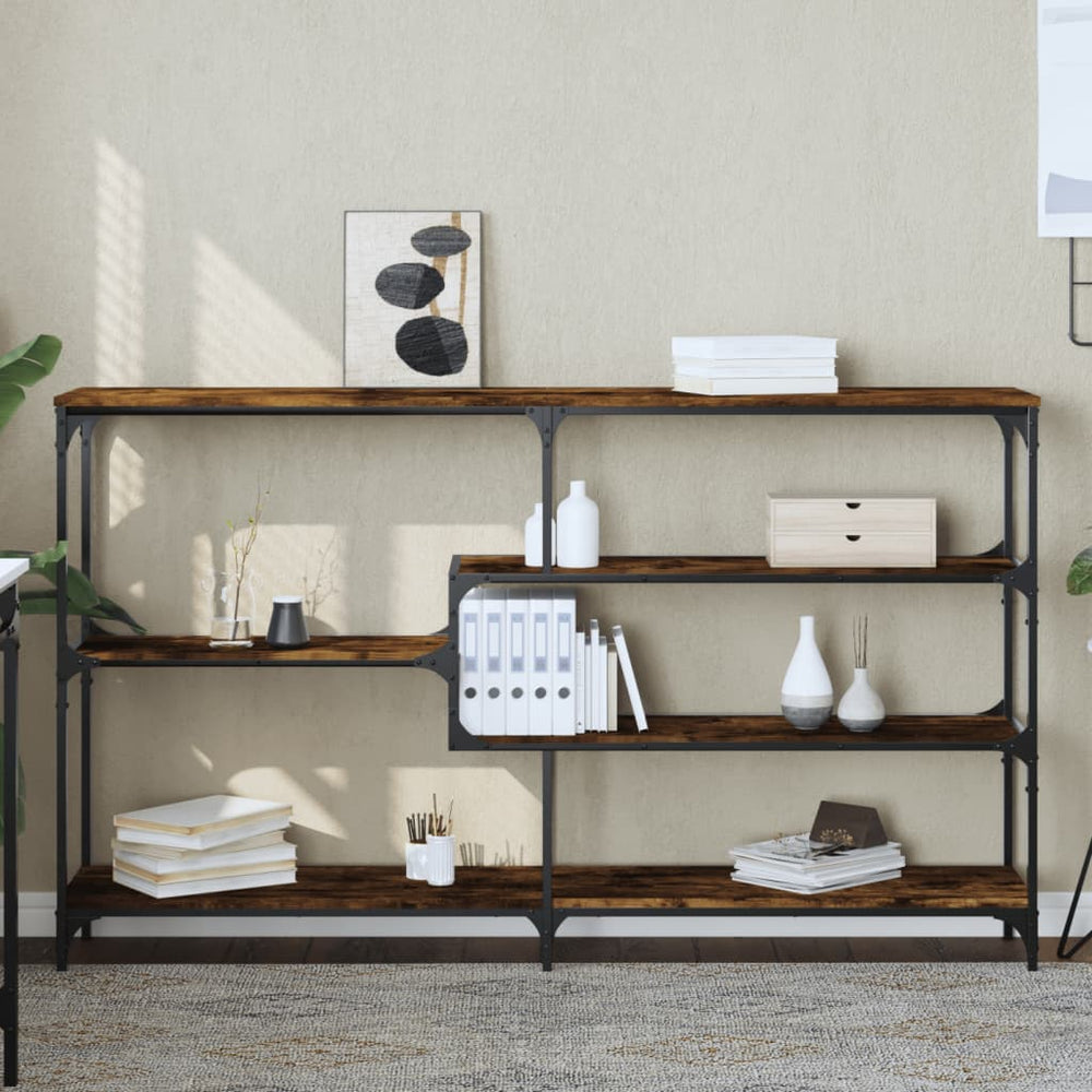 vidaXL Console chêne fumé 160x32x95 cm en bois d'ingénierie