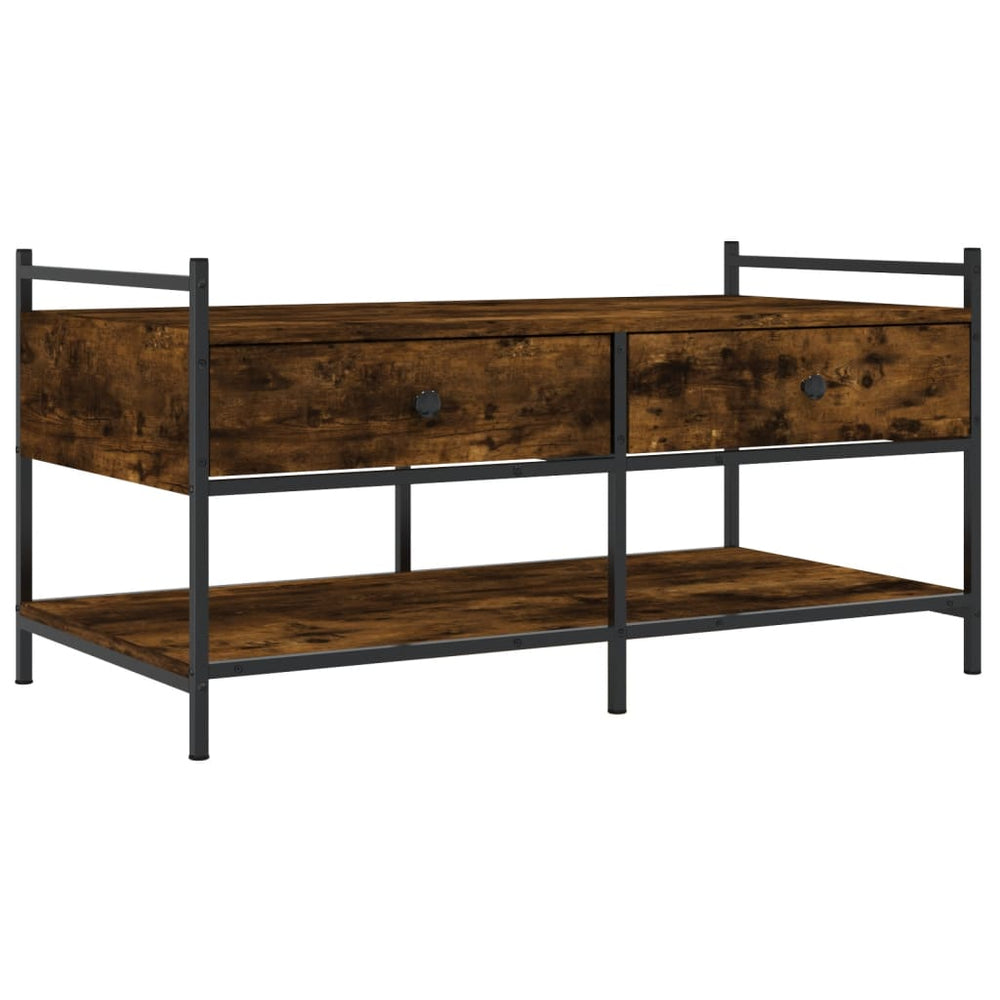 vidaXL Coffee Table Smoked Oak 99x50x50 cm Engineered Wood