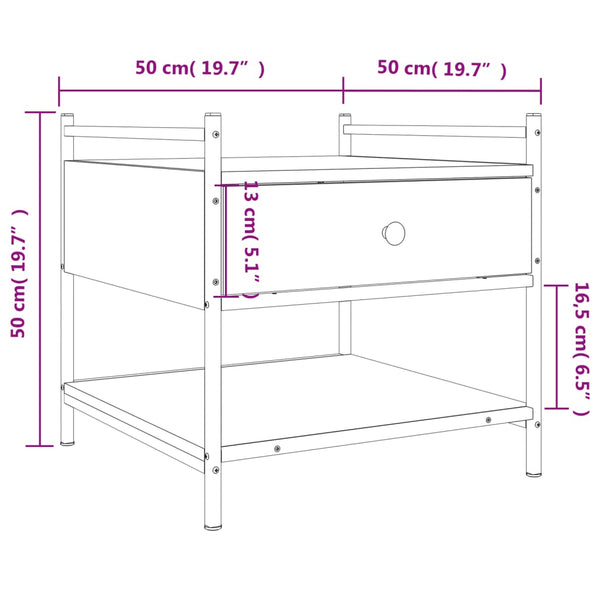 Schwarzer Couchtisch 50x50 cm