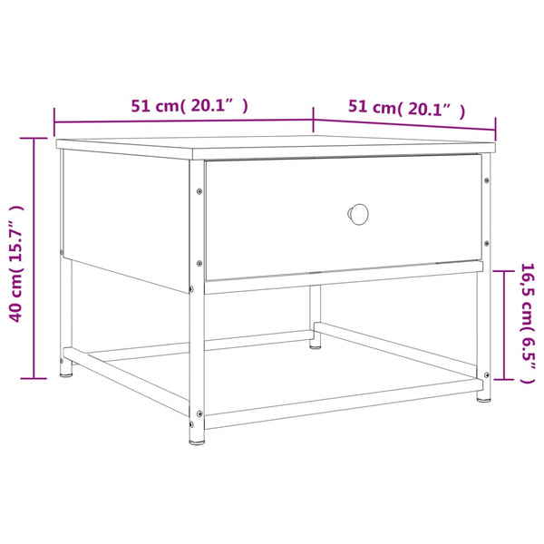 Schwarzer Couchtisch 51x51 cm