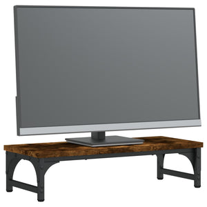 vidaXL Support d'écran chêne fumé 55x23x14 cm bois d'ingénierie