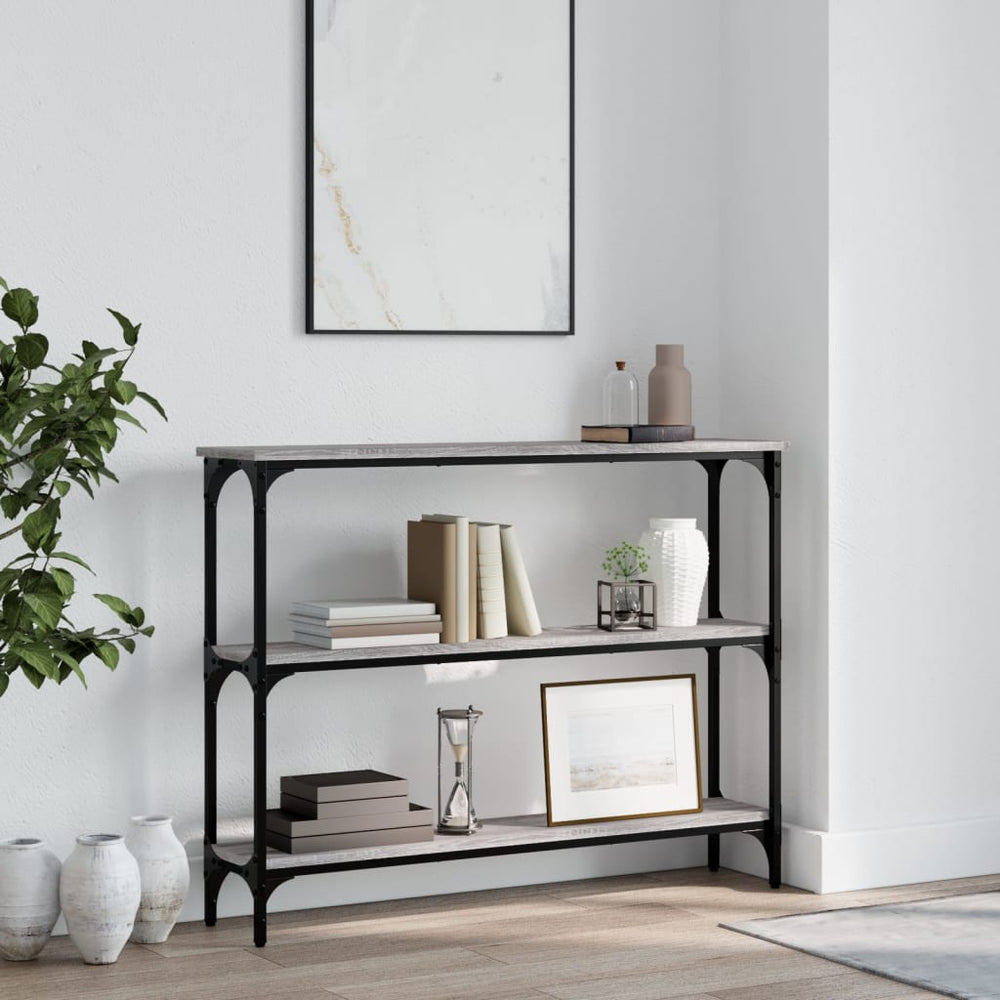 vidaXL Table console Gris sonoma 100x22,5x75 cm Bois d'ingénierie