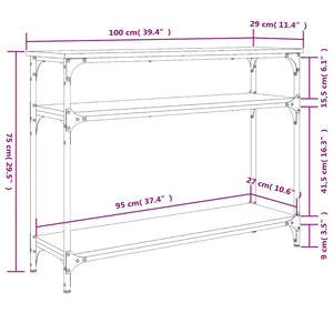Schwarzer Konsolentisch 100 cm
