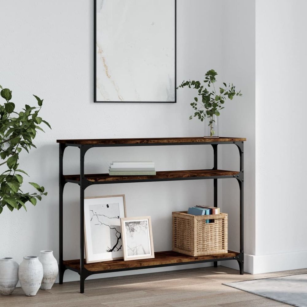 vidaXL Console chêne fumé 100x29x75 cm Bois d'ingénierie