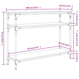 Konsolentisch Braun Eichen-Optik 100 cm