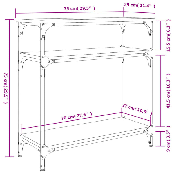 Konsolentisch Grau Sonoma 75 cm
