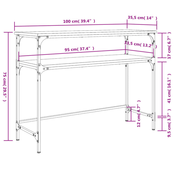 Schwarzer Konsolentisch 100 cm