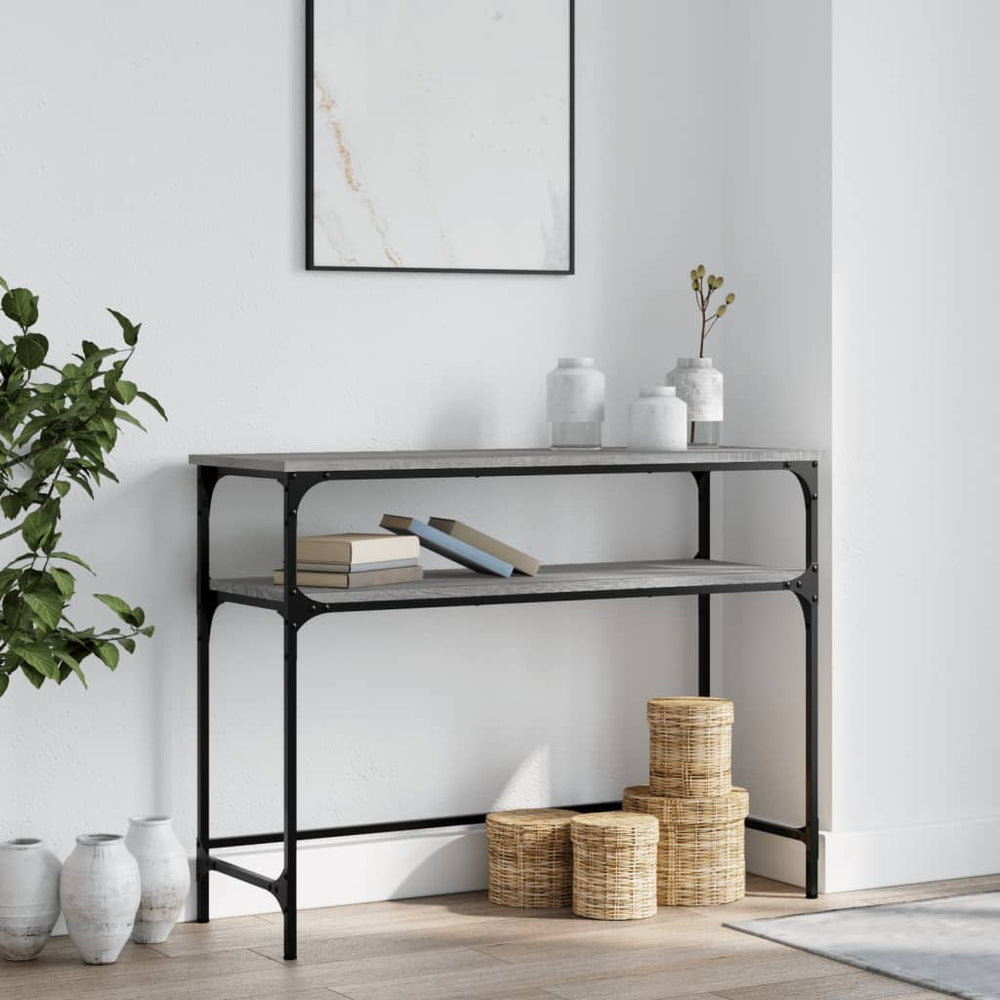 vidaXL Console gris Sonoma 100x35,5x75 cm Aggloméré