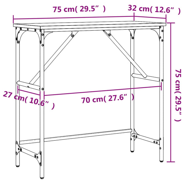 Konsolentisch Grau Sonoma 75x32x75 cm