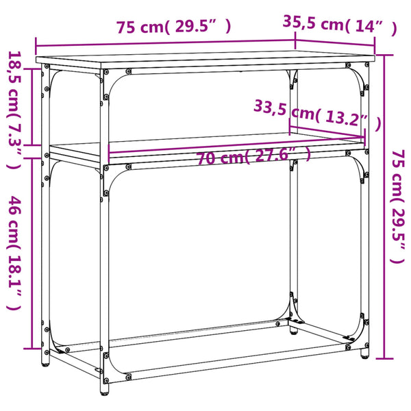 Konsolentisch Grau Sonoma 75 cm