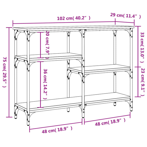 Schwarzer Konsolentisch 102 cm