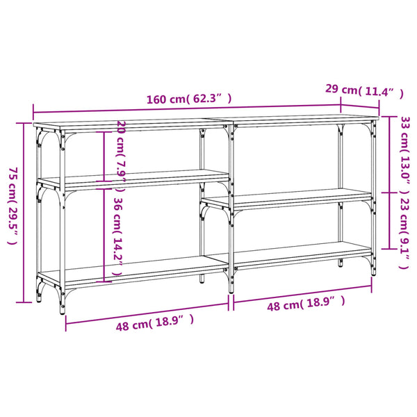 Konsolentisch Braun Eichen-Optik 160 cm