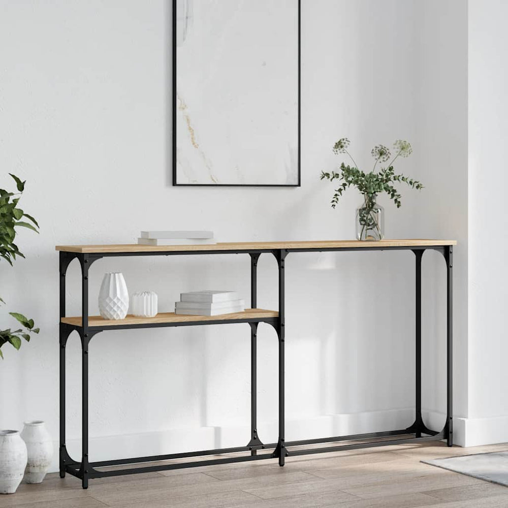 vidaXL Console Table Sonoma Oak 145x22.5x75 cm Engineered Wood