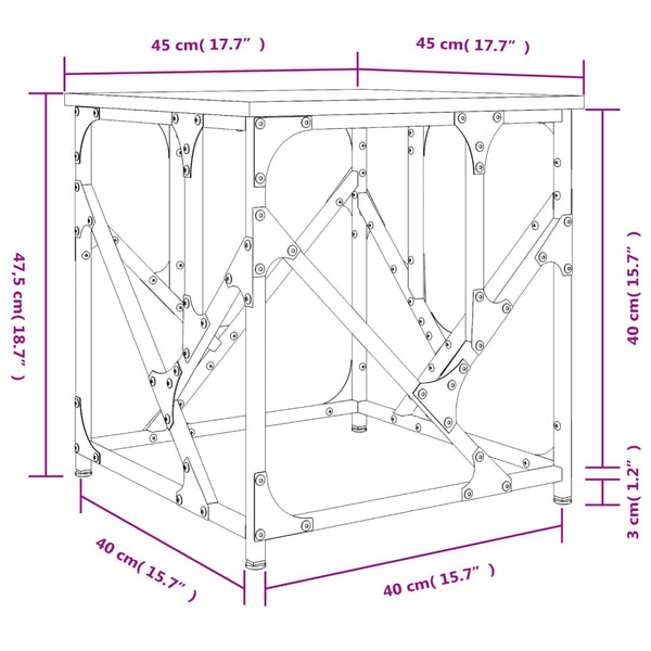 Schwarzer Couchtisch 45x45 cm