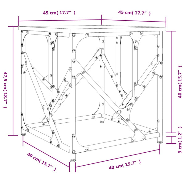Grauer Couchtisch Sonoma 45x45 cm