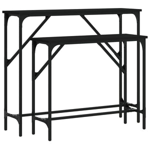 Schwarze Konsolentische, 2er-Set