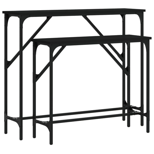 Schwarze Konsolentische, 2er-Set