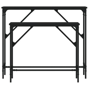 Schwarze Konsolentische, 2er-Set