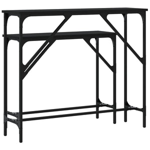 Schwarze Konsolentische, 2er-Set