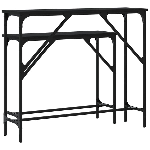 Schwarze Konsolentische, 2er-Set