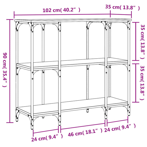 Schwarzer Konsolentisch 102 cm