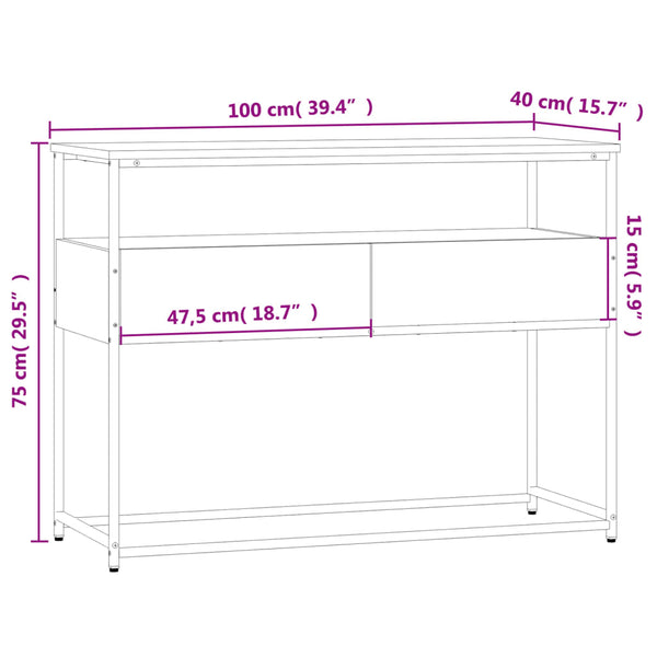 Konsolentisch Räuchereiche 100 cm