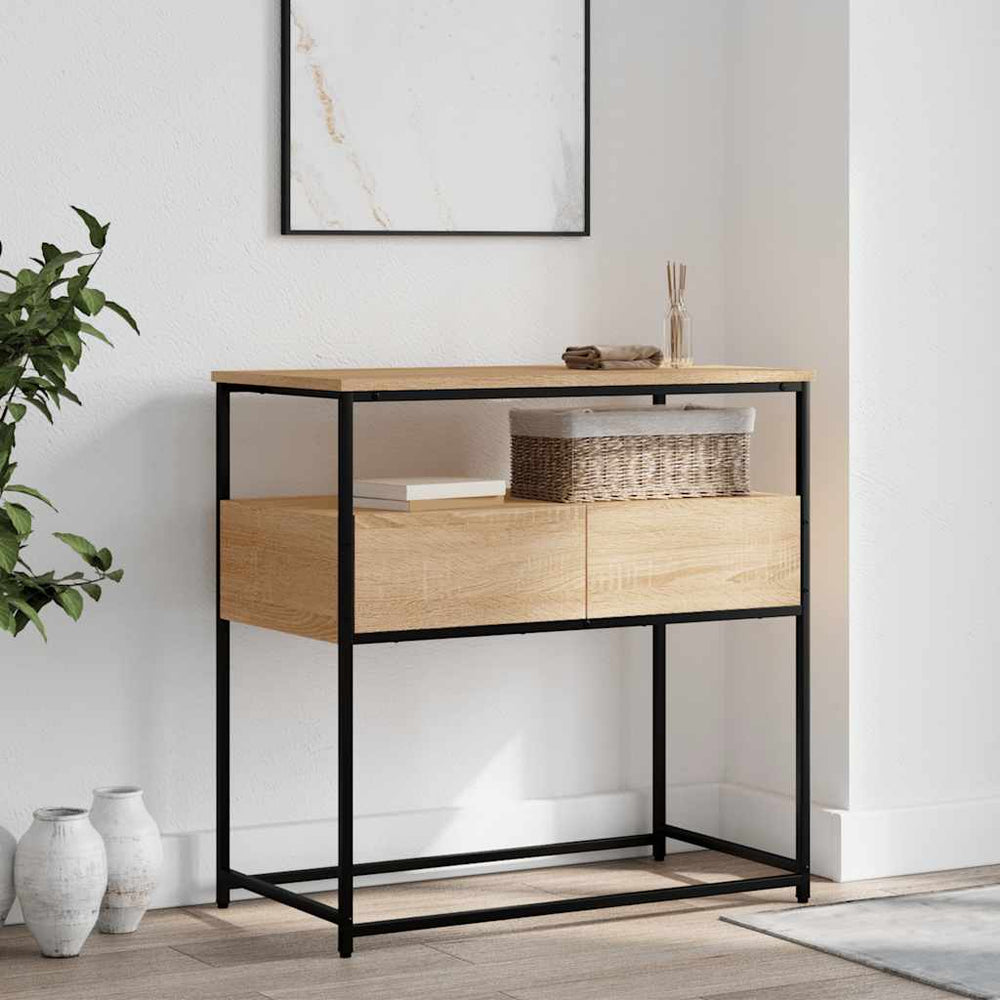 vidaXL Console Table Sonoma Oak 75 x 40 x 75 cm Engineered Wood