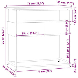 Konsolentisch Braun Eichen-Optik 75 cm