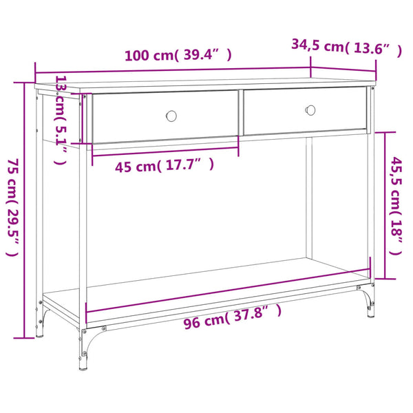 Konsolentisch Sonoma Eiche 100 cm
