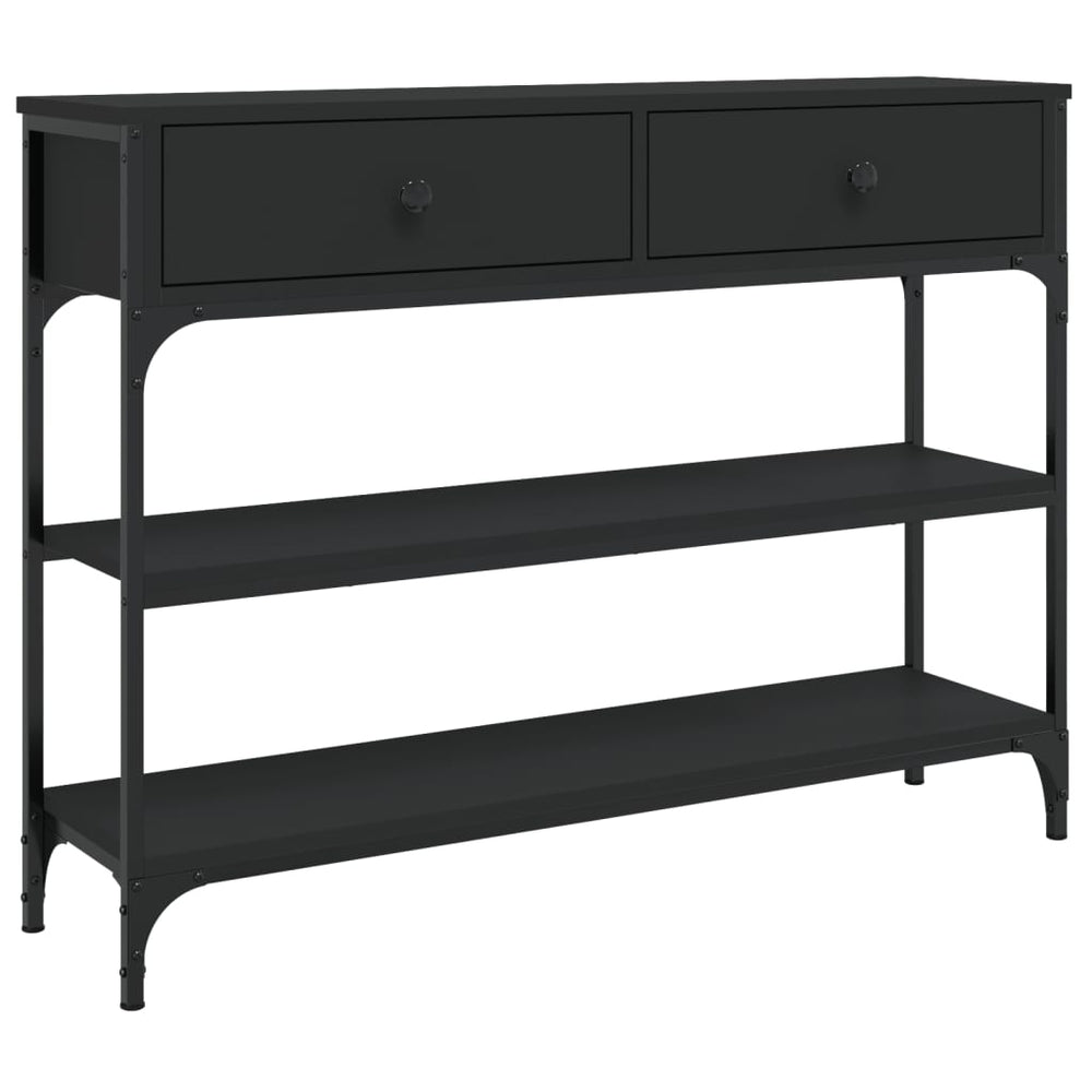 vidaXL Console de table noir 100x25x75 cm Bois d'ingénierie