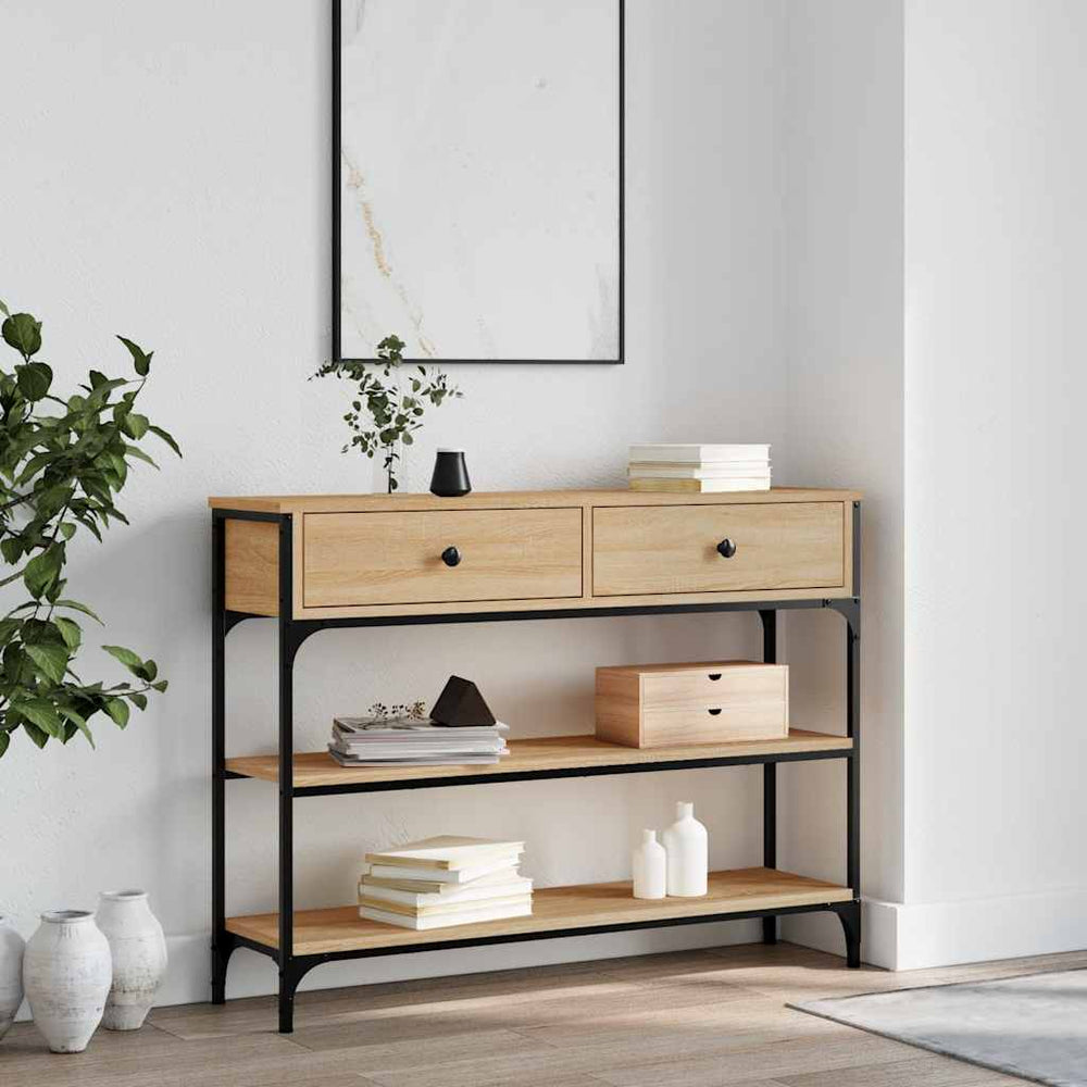 vidaXL Console Chêne Sonoma 100x25x75 cm Bois d'ingénierie