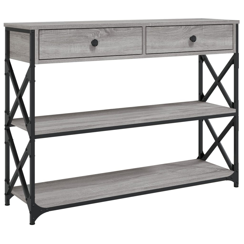 vidaXL Console de table Gris Sonoma 100x28x75 cm Bois d'ingénierie