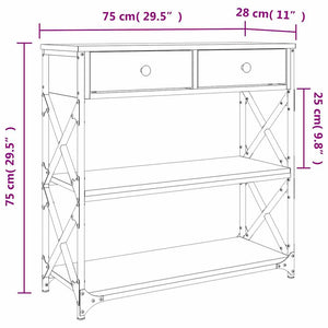 Konsolentisch Grau Sonoma 75 cm