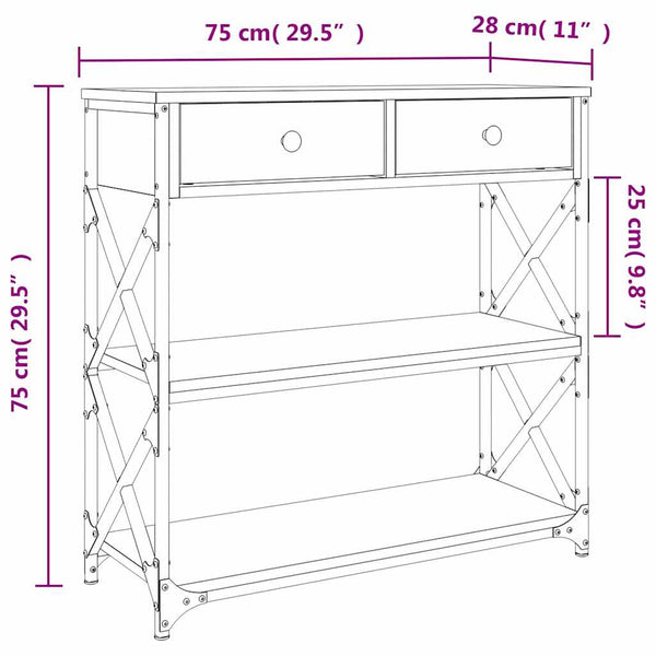 Konsolentisch Grau Sonoma 75 cm