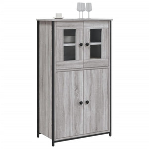 Highboard Grau Sonoma 62x32x106,5 cm