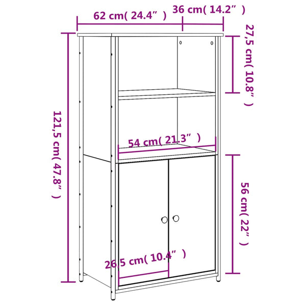 Highboard Räuchereiche 62x36x121,5 cm