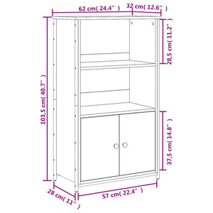 Highboard Schwarz 62x32x103,5 cm