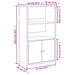 Highboard Grau Sonoma 62x32x103,5 cm