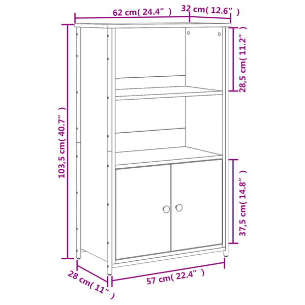 Highboard Braun Eichen-Optik, 62 cm