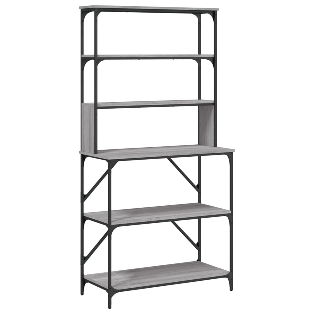 vidaXL Étagère de boulanger 6 étagères gris Sonoma 90x40x180 cm Aggloméré