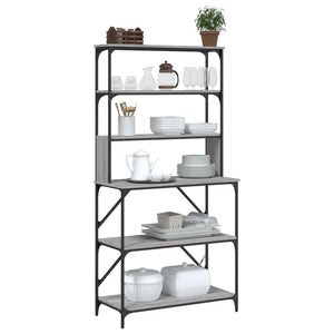 Bäckerregal Grau Sonoma 90x40x180 cm