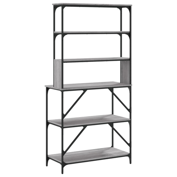 Bäckerregal Grau Sonoma 90x40x180 cm