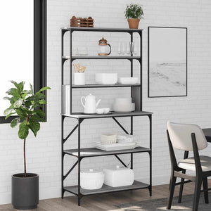 Bäckerregal Grau Sonoma 90x40x180 cm