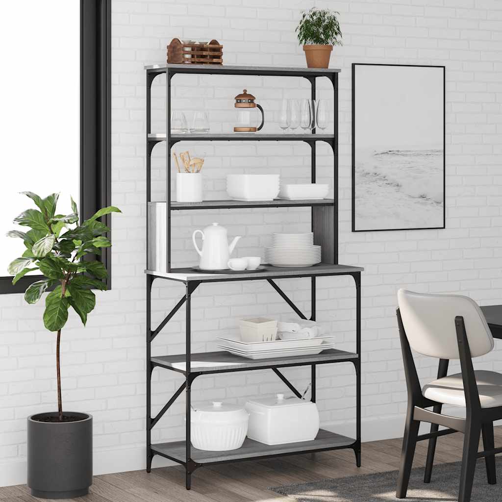 Bäckerregal Grau Sonoma 90x40x180 cm