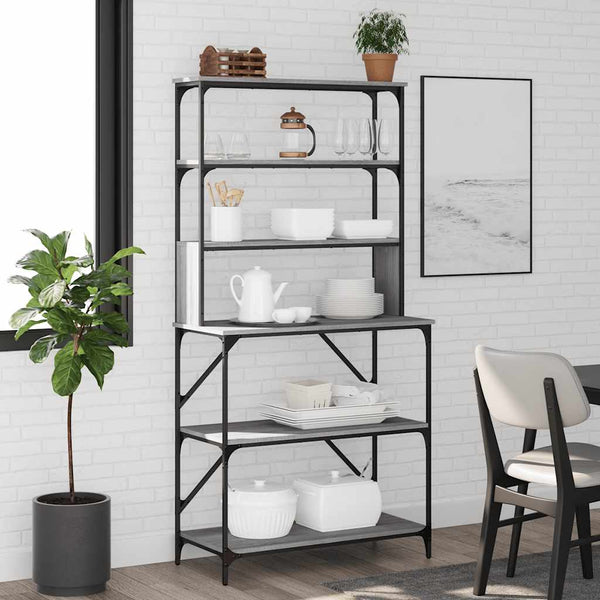 Bäckerregal Grau Sonoma 90x40x180 cm
