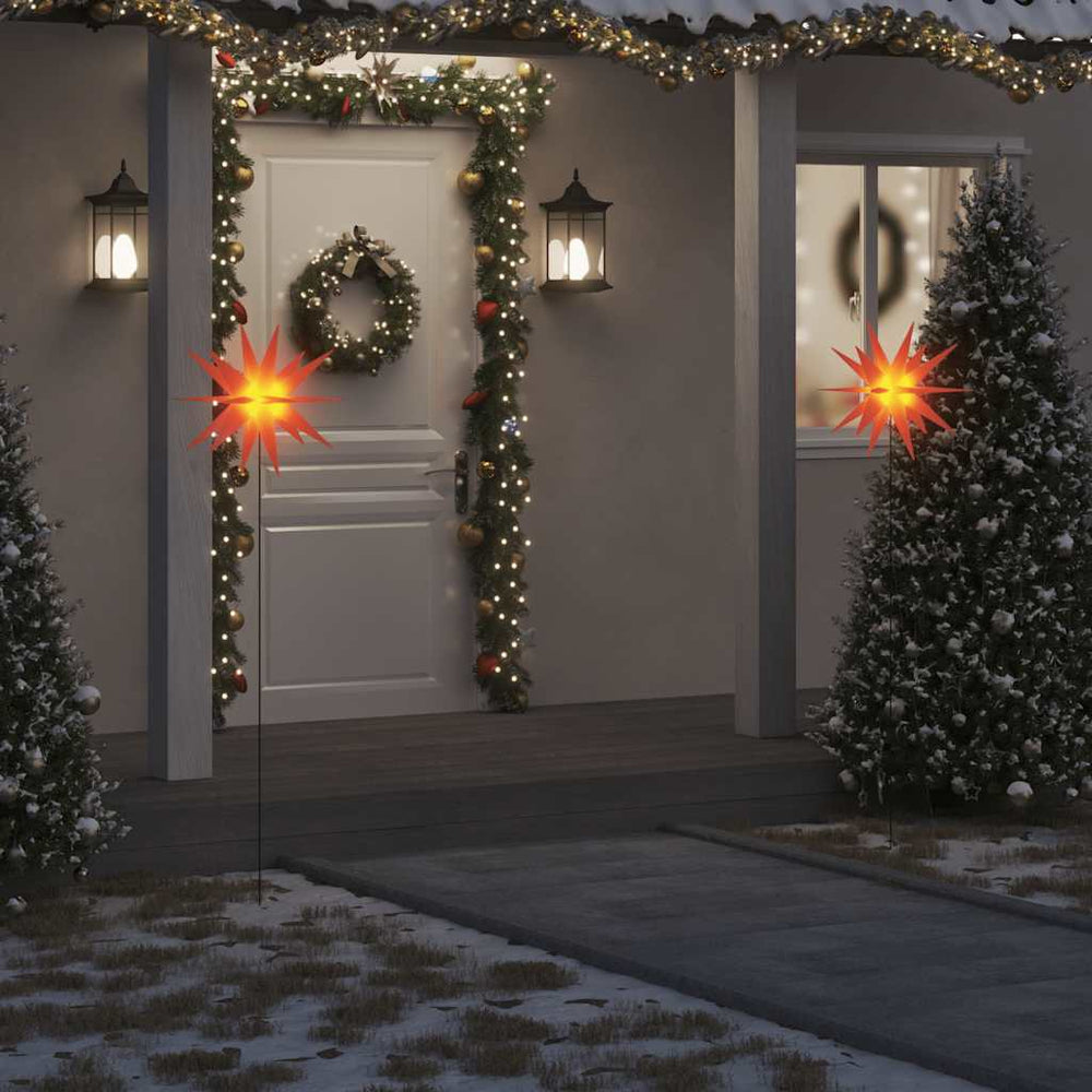 LED Weihnachtsstern mit Erdspieß Rot 57cm