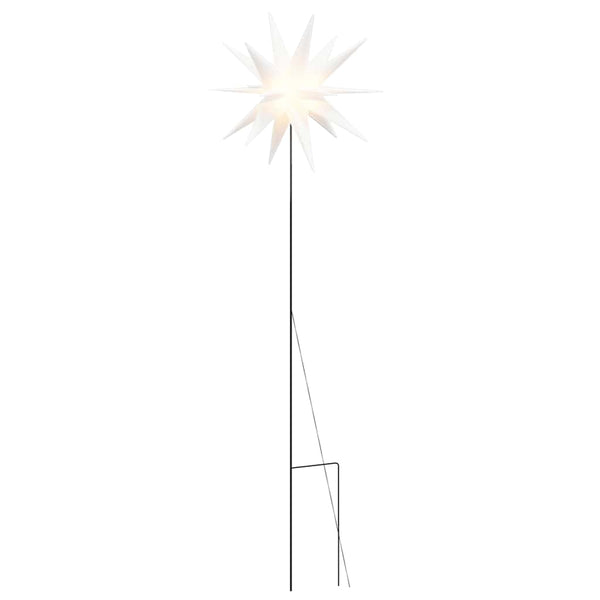 LED Weihnachtsstern mit Erdspieß Weiß 57cm