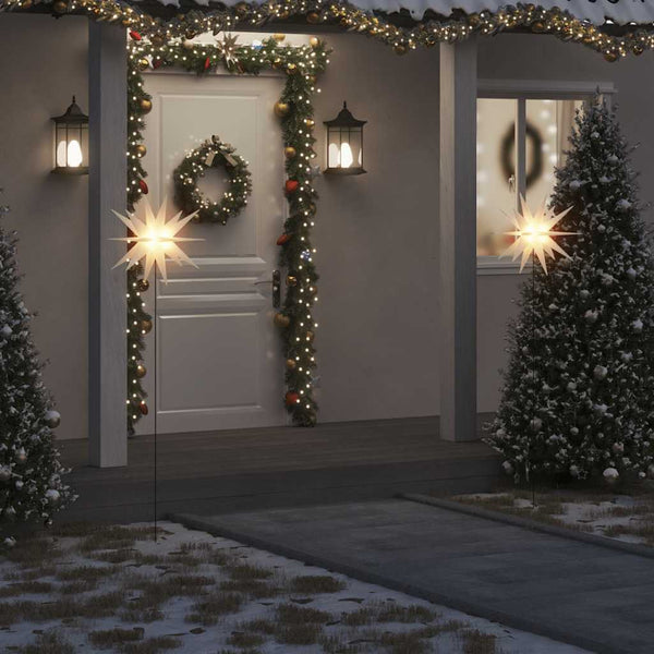 LED Weihnachtsstern mit Erdspieß Weiß 57cm